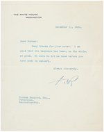 ROOSEVELT "DEC. 11, 1935" LETTER ON WHITE HOUSE STATIONERY SIGNED "FDR."