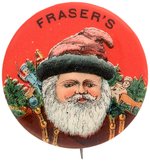 "FRASER'S" CHOICE COLOR SANTA BUTTON.