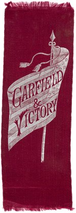 "GARFIELD & VICTORY" WAVING FLAG DESIGN SILK RIBBON.