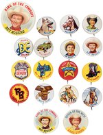 ROY ROGERS POST'S GRAPE-NUTS 1953 BUTTON SET OF 16 PLUS TWO RELATED.