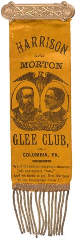 CHARMING "HARRISON AND MORTON GLEE CLUB, OF COLUMBIA, PA" JUGATE RIBBON.