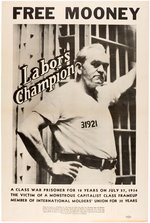 LABOR LEADER TOM MOONEY GROUP OF EIGHT ITEMS INCLUDING POSTER, ORIGINAL PHOTO, BUTTON AND MORE.