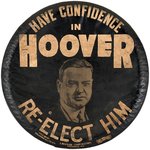 "HAVE CONFIDENCE IN HOOVER RE-ELECT HIM" RARE 1932 CAMPAIGN TIRE COVER.