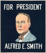 "FOR PRESIDENT ALFRED E. SMITH" TEXTILE BANNER FEATURING PORTRAIT OF CANDIDATE.