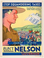 "ELECT NELSON GOVERNOR/ONE FOR ALL- ALL FOR ONE" GRAPHIC MINNESOTA GUBERNATORIAL CAMPAIGN POSTER.