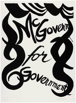 BOLD "McGOVERN FOR GOVERNMENT" SIGNED LITHOGRAPH BY ALEXANDER CALDER.