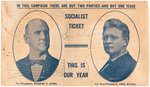 "SOCIALIST TICKET THIS IS OUR YEAR" DEBS/SEIDEL 1912 JUGATE CAMPAIGN COVER.