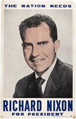 SCARCE PAIR OF 1960 NIXON AND LODGE LARGE PORTRAIT POSTERS.