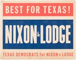 NIXON EPHEMERA INCLUDING "BEST FOR TEXAS" POSTER AND "HOUSEWIVES FOR NIXON LODGE" SHOPPING BAG.