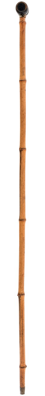 BENJAMIN HARRISON C. 1888 HARD CIDER BARREL TOPPER ON BAMBOO CANE.