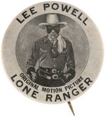 RARE ILLUSTRATION, NOT PHOTO, VERSION OF LONE RANGER 1938 MOVIE SERIAL BUTTON.