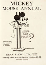 EARLY "MICKEY MOUSE ANNUAL" ENGLISH HARDCOVER.