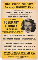 ROSEMARY CLOONEY 1952 CONCERT POSTER.