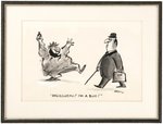 LEE LORENZ CARTOON FRAMED ORIGINAL ART.