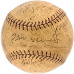 1927 PHILADELPHIA ATHLETICS TEAM-SIGNED BASEBALL FEATURING TY COBB.