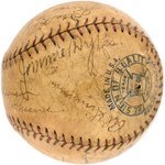 1927 PHILADELPHIA ATHLETICS TEAM-SIGNED BASEBALL FEATURING TY COBB.