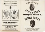 BLUES AND FOLK EPHEMERA LOT INCLUDING 1958-59 "FOLKSONG CONCERTS" AND MISSISSIPPI FRED McDOWELL.