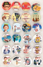 MAD MAGAZINE 1987 ALFRED E. NEUMAN COMPLETE SET OF 24 BUTTONS.