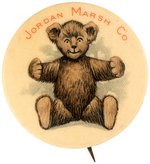 EARLIEST KNOWN BUTTON TO PROMOTE A TEDDY BEAR STUFFED TOY.