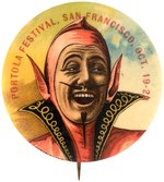 MAN IN DEVIL OUTFIT WITH RARE IMPRINT FOR PORTOLA FESTIVAL IN SAN FRANCISCO.