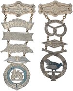 READING HOSE CO. NO. 1 OUTSTANDING VISITATION ENGRAVED BADGES FROM 1906 AND 1910.