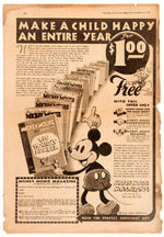 "MICKEY MOUSE MAGAZINE" VOL. 2 NO. 3 DEC. 1936 SPECIAL "BIG HOLIDAY" ISSUE.