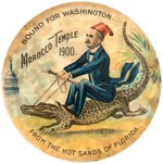 SHRINER RIDES GATOR FROM HOT SANDS OF FLORIDA TO 1900 D.C. CONVENTION.