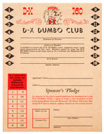 “DUMBO D-X” GASOLINE PROMOTION CLUB CARD/BUTTON/MASK.