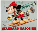 MICKEY MOUSE “STANDARD GASOLINE” LARGE & SUPERB 1939 SIGN.