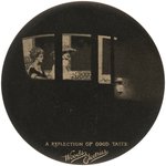 "WOODS ELECTRIC" EARLY AUTO VERY UNUSUAL NIGHT SCENE POCKET MIRROR.