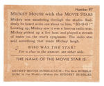 “MICKEY MOUSE WITH THE MOVIE STARS” GUM CARD #97.