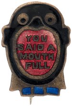 BLACK MAN 1930s ENAMEL PIN "YOU SAID A MOUTHFUL".