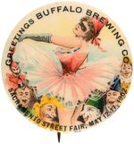 BUFFALO BREWING CO. PROMO BUTTON FOR 1902 SACRAMENTO STREET FAIR.