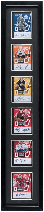 2012-13 PANINI CLASSICS SIGNATURES INAUGURAL INKS HOCKEY CARDS FRAMED LOT OF SIX.