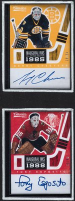 2012-13 PANINI CLASSICS SIGNATURES INAUGURAL INKS HOCKEY CARDS FRAMED LOT OF SIX.