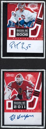 2012-13 PANINI CLASSICS SIGNATURES INAUGURAL INKS HOCKEY CARDS FRAMED LOT OF SIX.