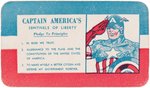 "CAPTAIN AMERICA'S SENTINELS OF LIBERTY" MEMBERSHIP CARD.