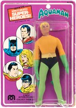 AQUAMAN MEGO ACTION FIGURE ON CARD.