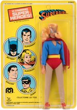 SUPERGIRL MEGO ACTION FIGURE ON PIN PIN CARD.