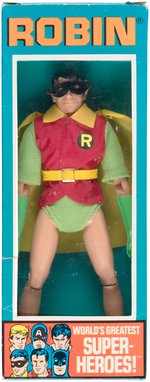 ROBIN REMOVABLE MASK MEGO ACTION FIGURE IN BOX.