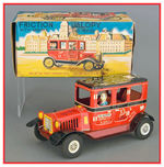 "LINE MAR FRICTION JALOPY WITH SPARKS AND MOTOR NOISE" BOXED CAR.