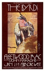 BILL GRAHAM CONCERT POSTER BG-210 FEATURING THE BYRDS & FLEETWOOD MAC (ARTIST SIGNED).