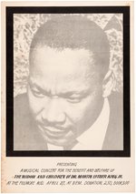 MARTIN LUTHER KING MEMORIAL BENEFIT CONCERT POSTER FROM FILLMORE AUDITORIUM SAN FRANCISCO.