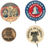 FOUR PIECES C. 1934 FOR ANTI-FDR/CONSERVATIVE DEMOCRATS "LIBERTY LEAGUE".