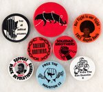 EIGHT CIVIL RIGHTS BUTTONS INCL. PANTHERS, A. DAVIS, SOLEDAD BROTHERS, BILL EPTON AND MORE.