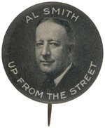 "AL SMITH UP FROM THE STREET" PORTRAIT BUTTON HAKE #2035.