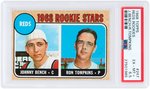 1968 TOPPS #247 REDS ROOKIES JOHNNY BENCH/RON TOMPKINS PSA EX-MT+ 6.5.