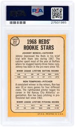 1968 TOPPS #247 REDS ROOKIES JOHNNY BENCH/RON TOMPKINS PSA EX-MT+ 6.5.