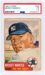 1953 TOPPS #82 MICKEY MANTLE PSA FR 1.5.