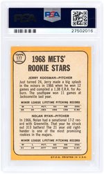 1968 TOPPS #177 METS ROOKIES NOLAN RYAN/JERRY KOOSMAN VG+ 3.5.